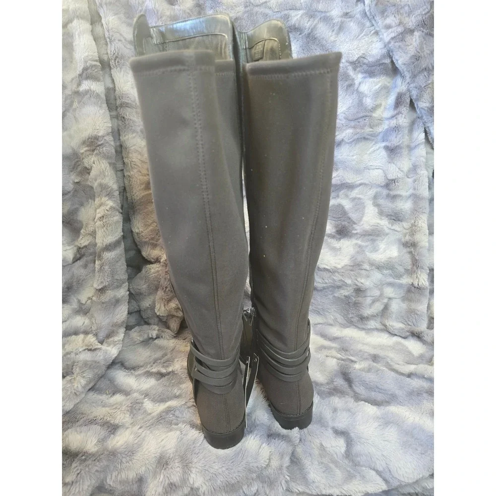 NWB Vince Camuto Pauletta Leather Over The Knee Wide Calf Boot Power Grey Size 8